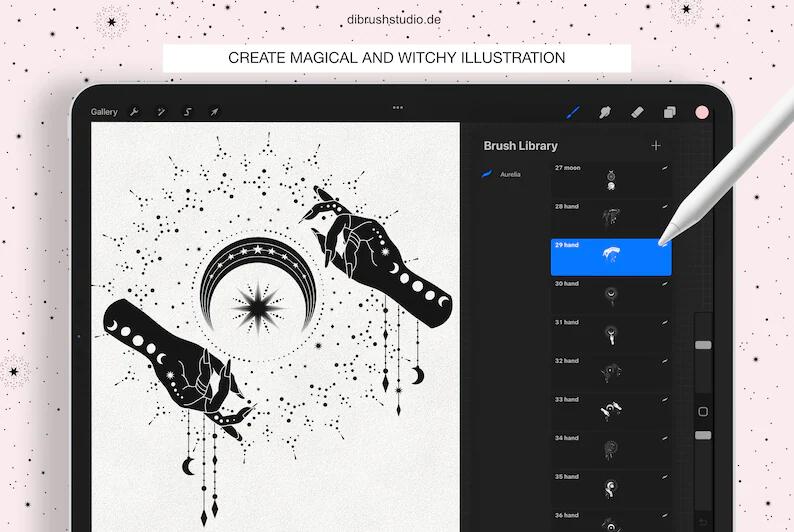 神秘星座插画图章Procreate笔刷