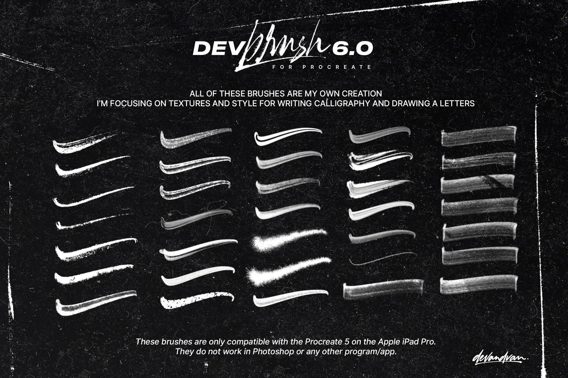 高端ANYU马克笔刷手写肌理Procreate笔刷