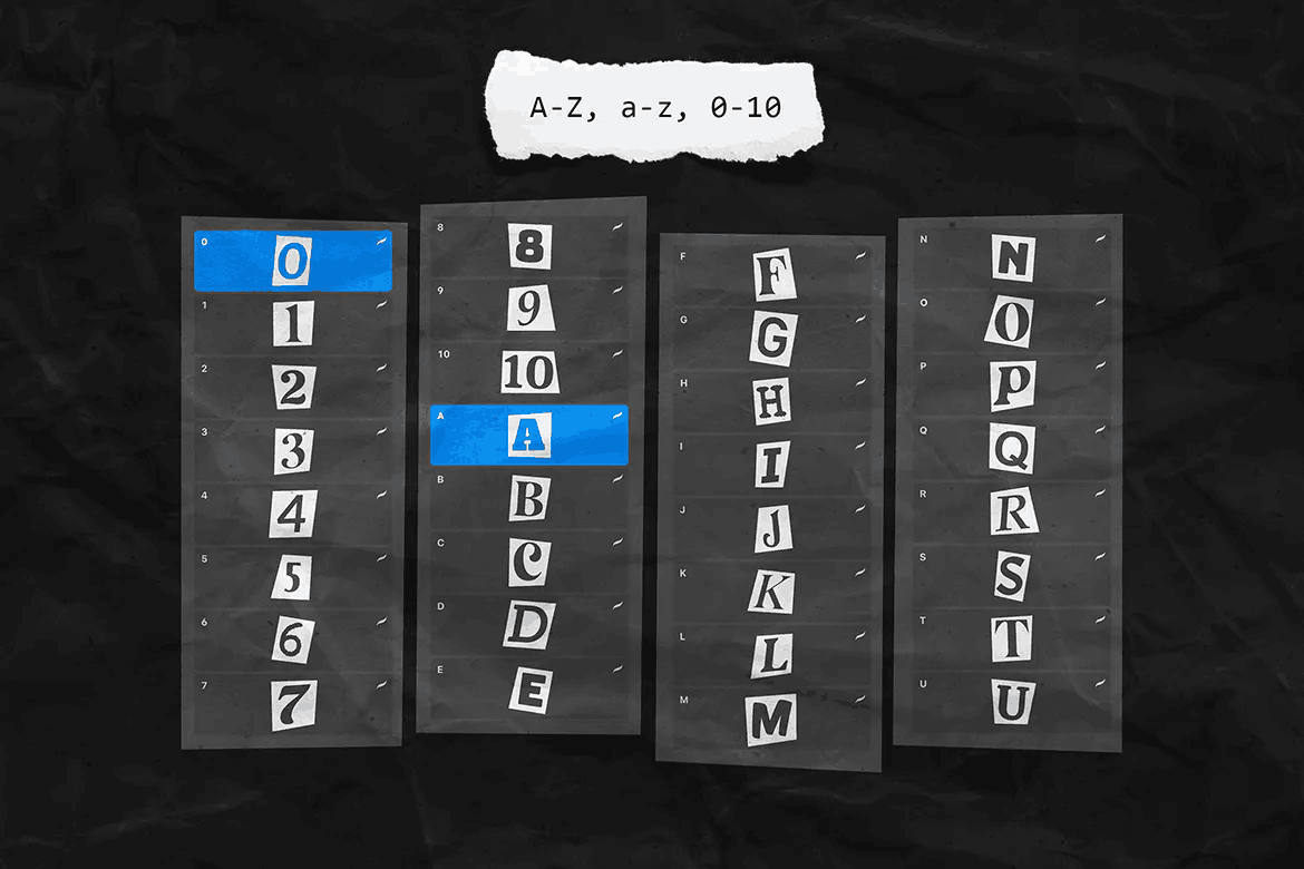 独特复古拼贴艺术剪纸字母Procreate笔刷