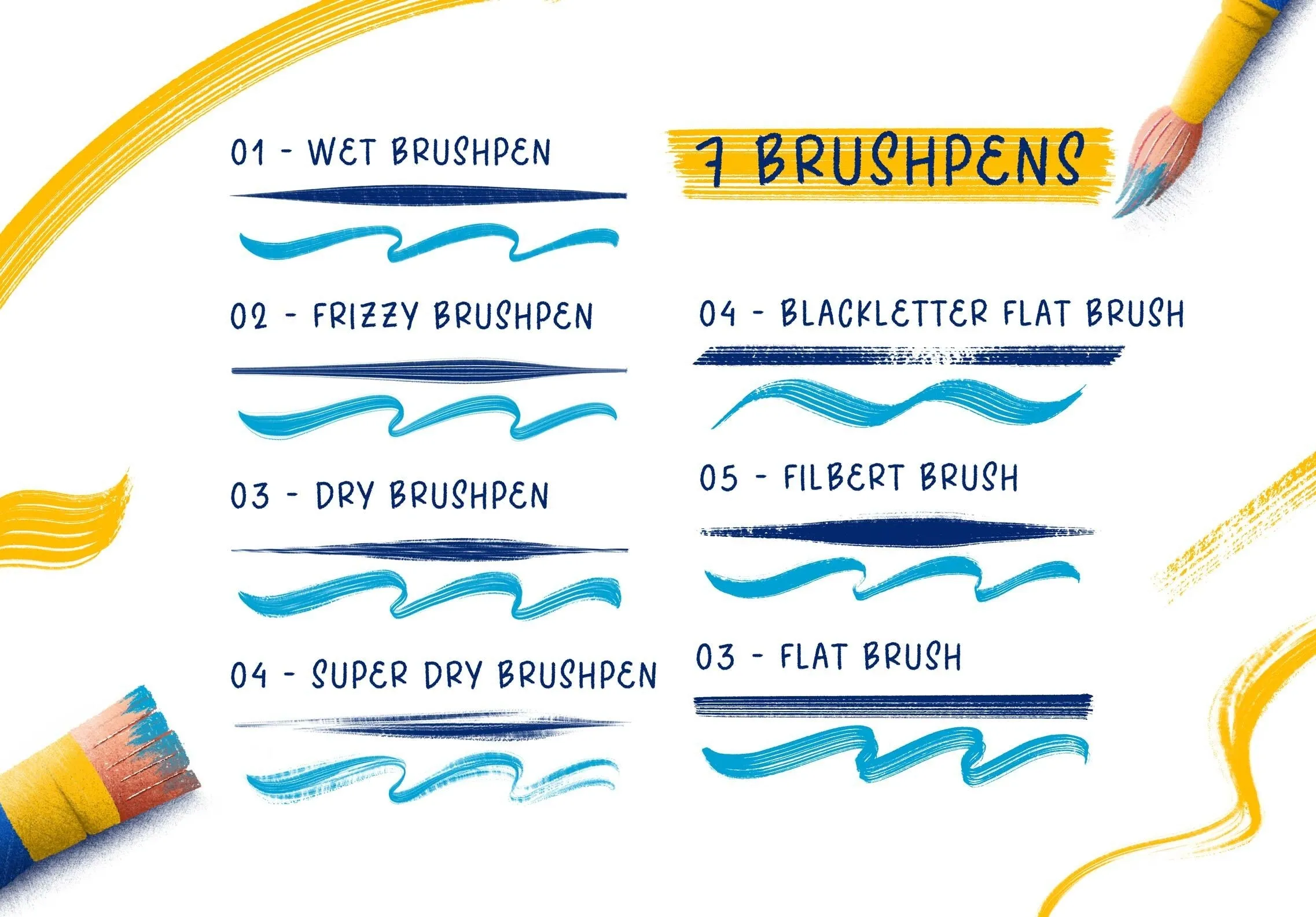 高质量铅笔毛笔钢笔粉笔Procreate笔刷