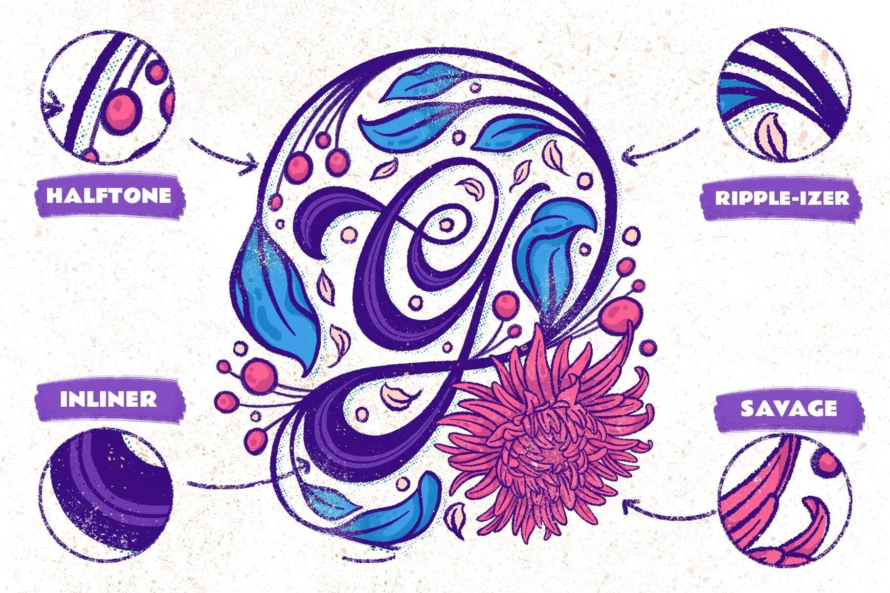 高质量做旧艺术触感粗糙边缘颗粒感纹理Procreate笔刷