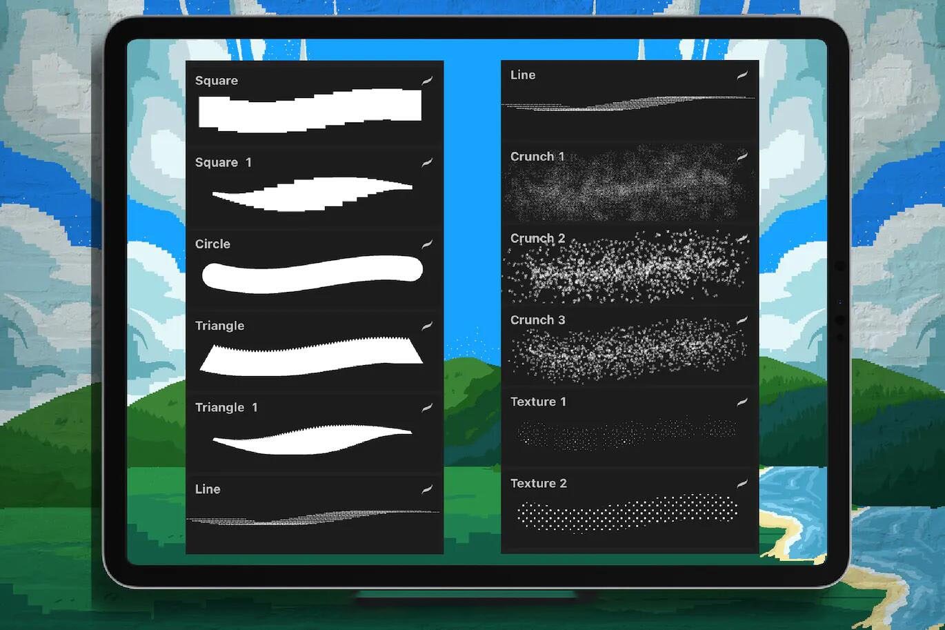 复古数字游戏像素风Procreate笔刷