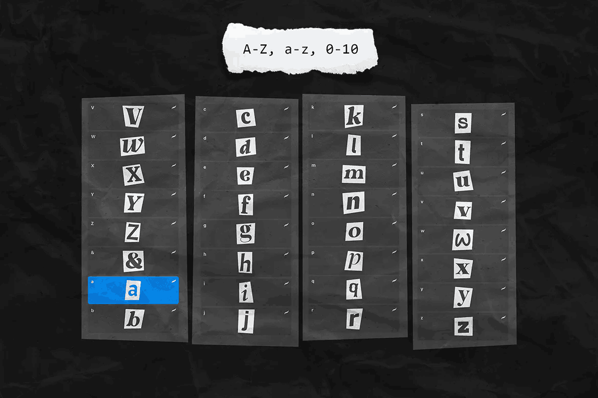 独特复古拼贴艺术剪纸字母Procreate笔刷