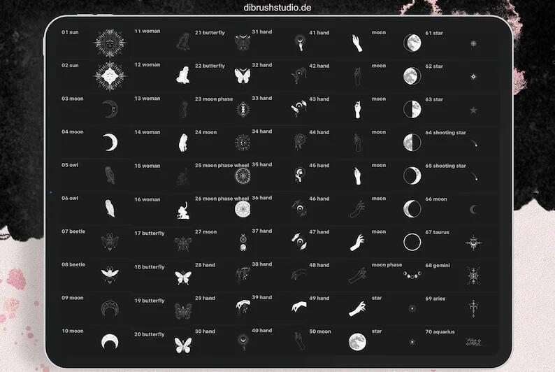 神秘星座插画图章Procreate笔刷