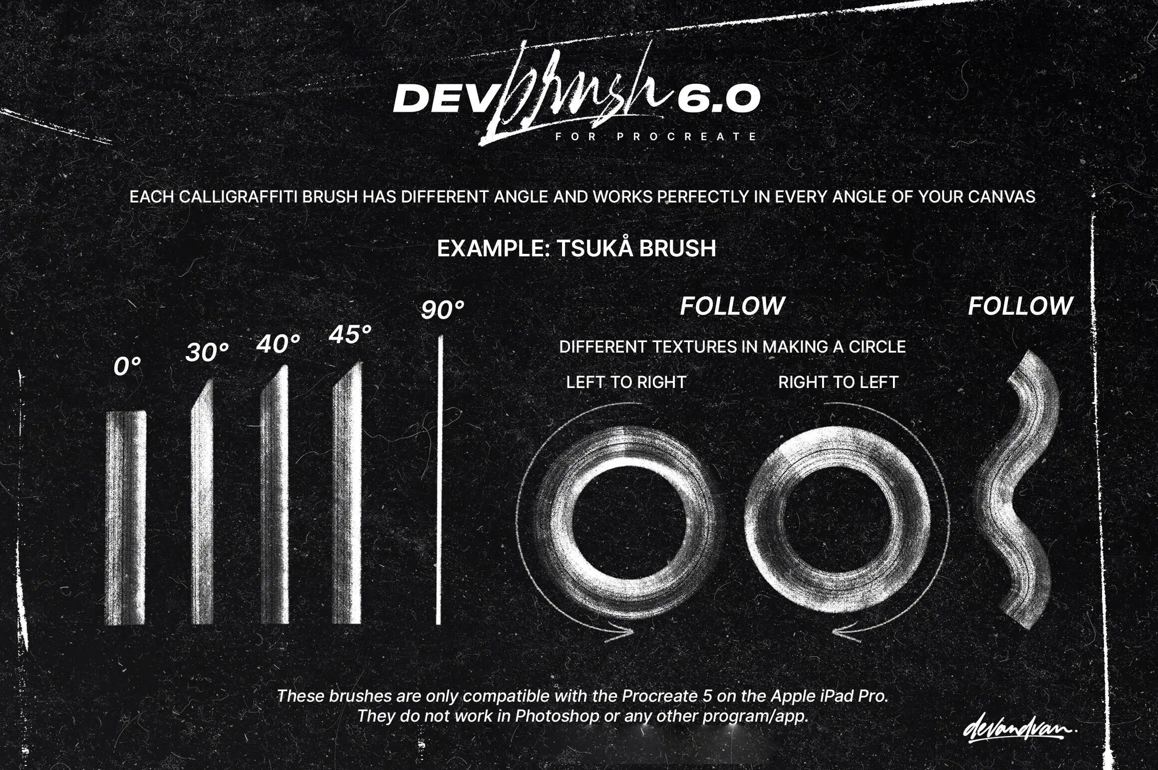 高端ANYU马克笔刷手写肌理Procreate笔刷