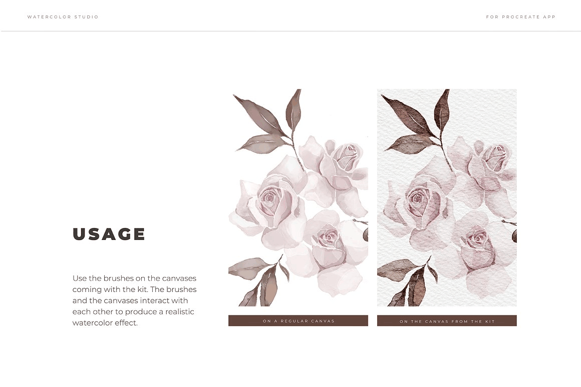 水彩绘画质感iPad笔刷Procreate笔刷套装