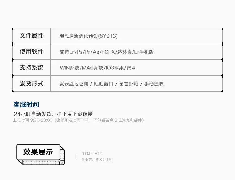 现代清新调色LR预设摄影后期户外调色PS/PR/AE/LUT/FCPX人像滤镜