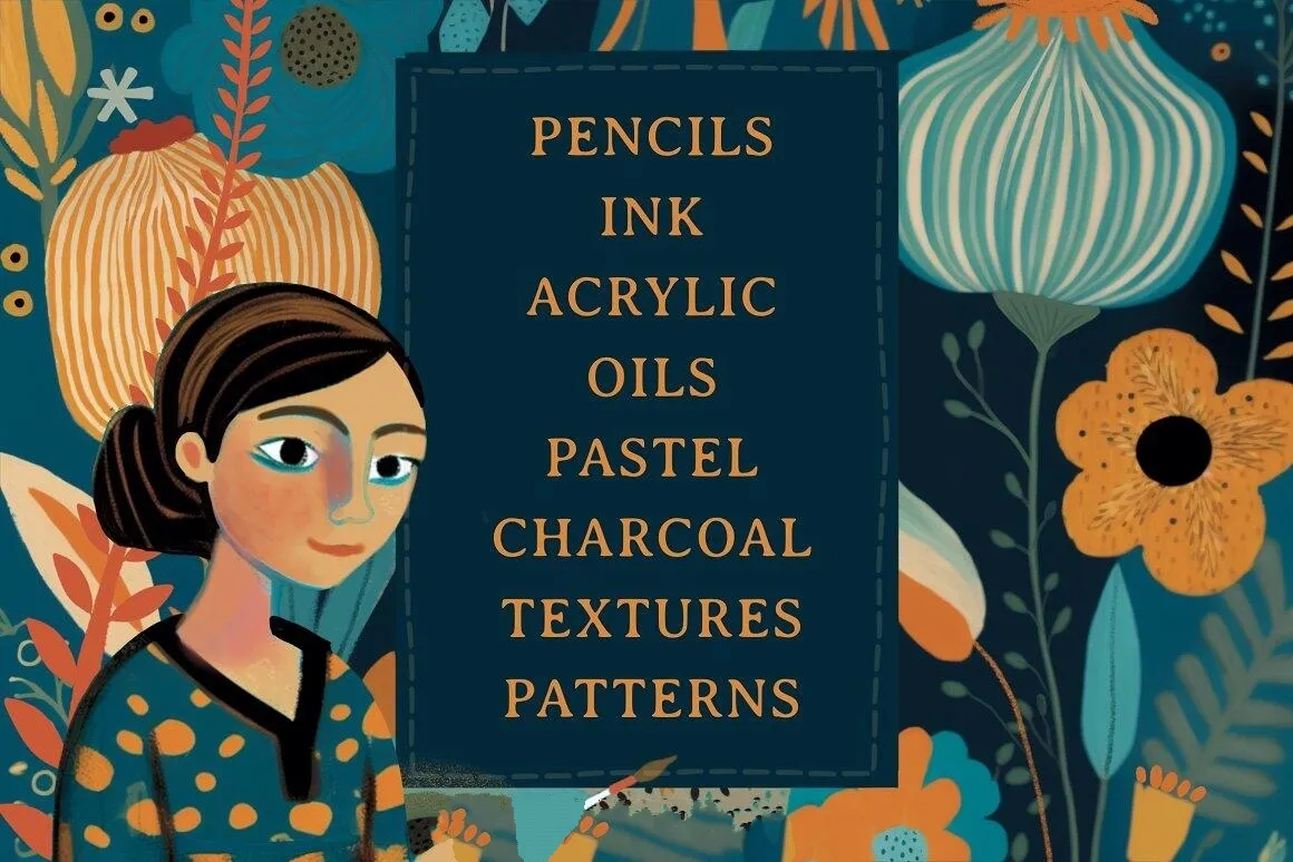 高质量水粉墨水铅笔木炭笔艺术Procreate笔刷