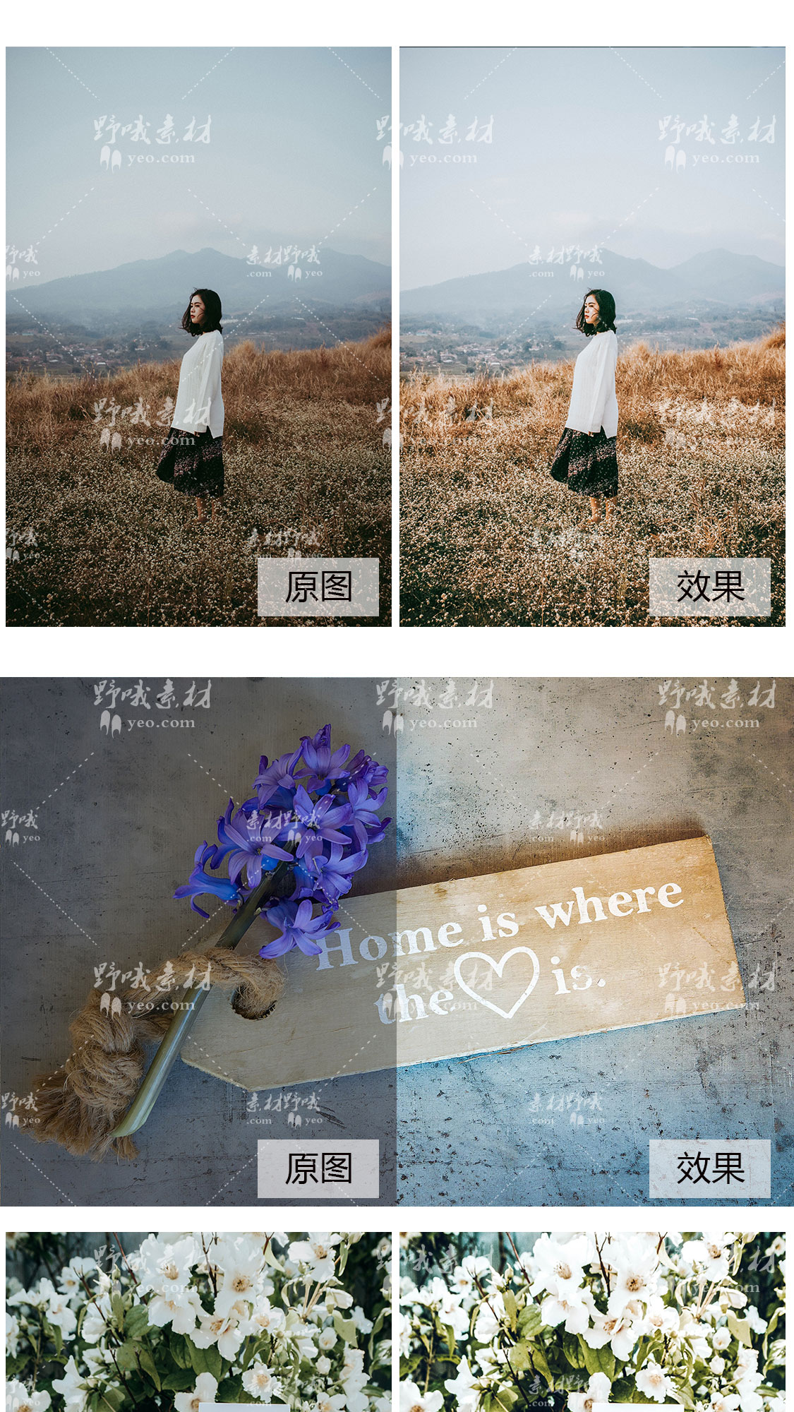 lightroom预设LR手机版北欧白色旅拍静物FCPX滤镜PS/PR调色LUT