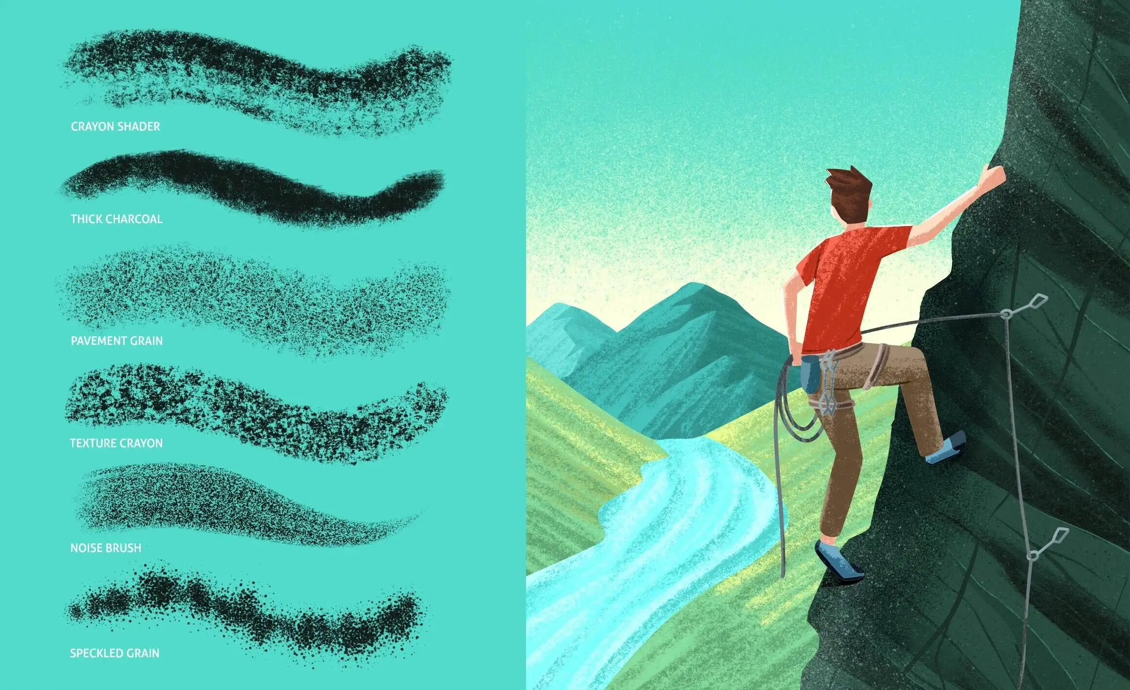 蜡笔木炭效果Procreate笔刷