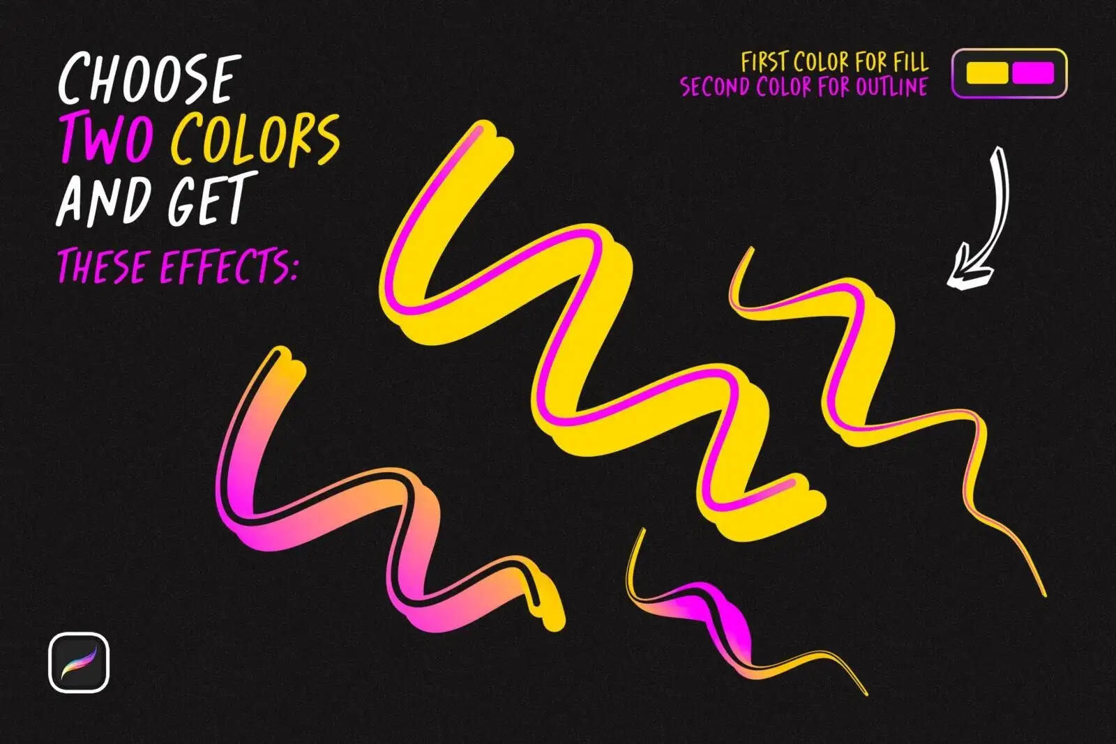 趣味手绘涂鸦手写标记Procreate笔刷