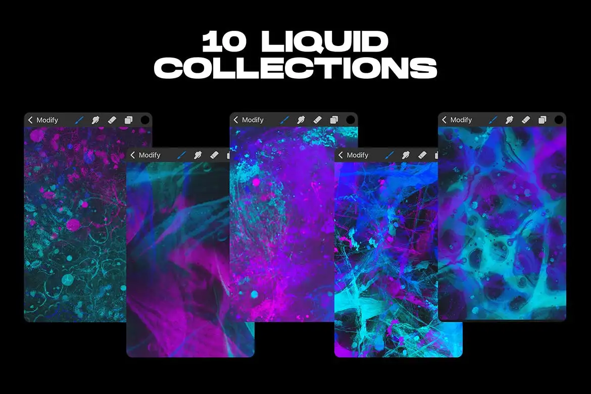 真实液体手绘画笔Procreate笔刷