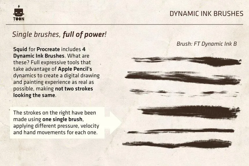 高质量仿旧水彩墨水Procreate笔刷