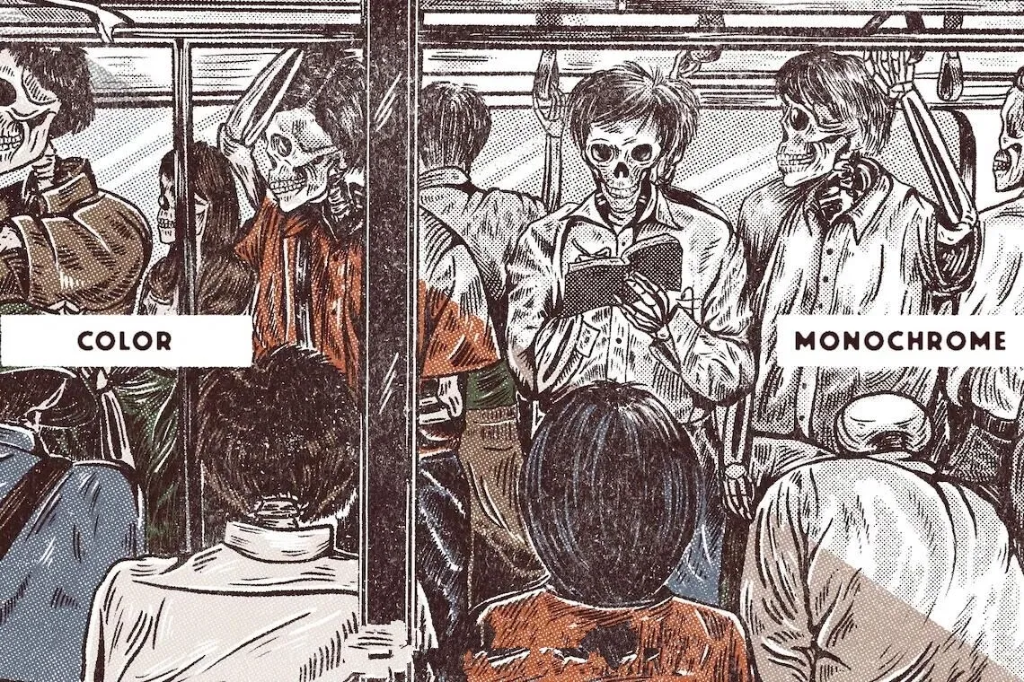 复古美式漫画半调肌理Procreate笔刷绘画套装