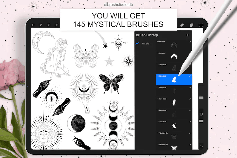 神秘星座插画图章Procreate笔刷