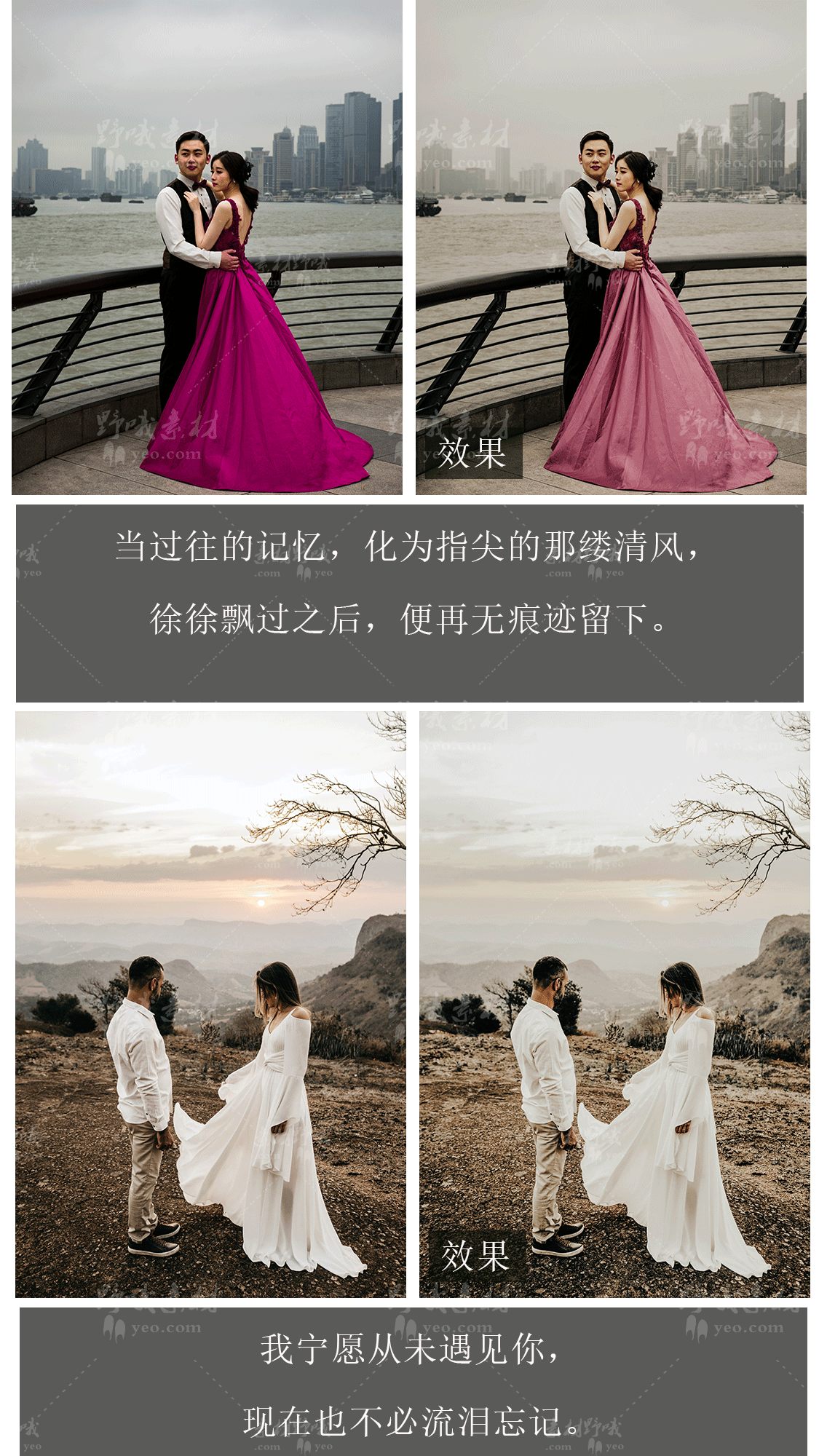 LR调色PS德味复古棕色婚礼跟拍视频滤镜PR达芬奇FCPX预设手机LUT