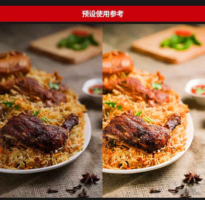 LR预设美食食物甜品摄影后期复古胶片风调色滤镜PS/AE/FCPX/PR