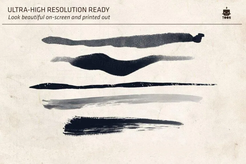 高质量仿旧水彩墨水Procreate笔刷