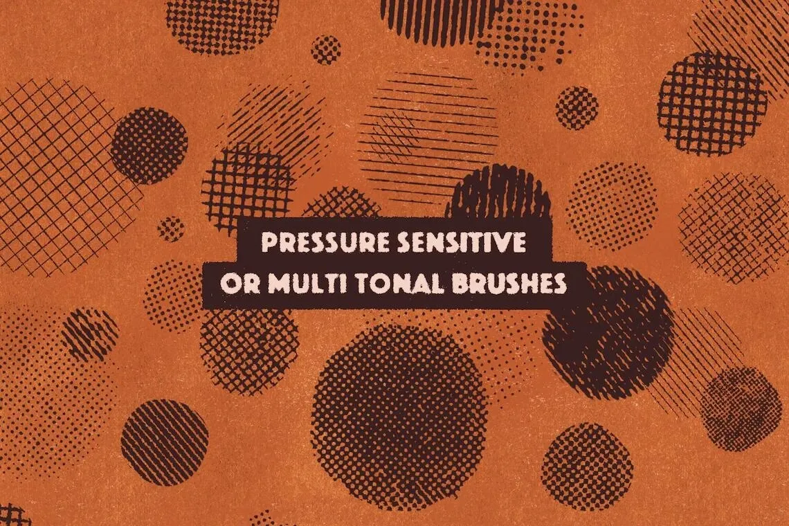 复古美式漫画半调肌理Procreate笔刷绘画套装