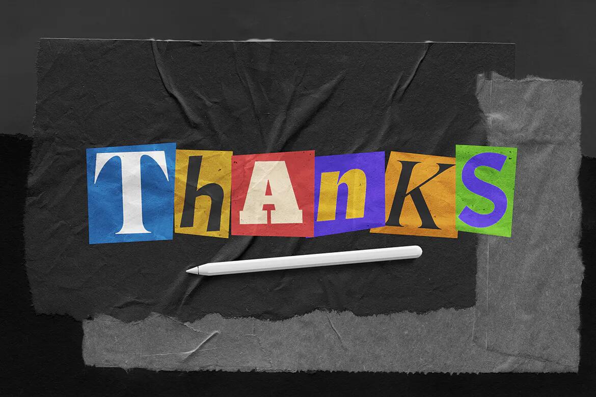 独特复古拼贴艺术剪纸字母Procreate笔刷