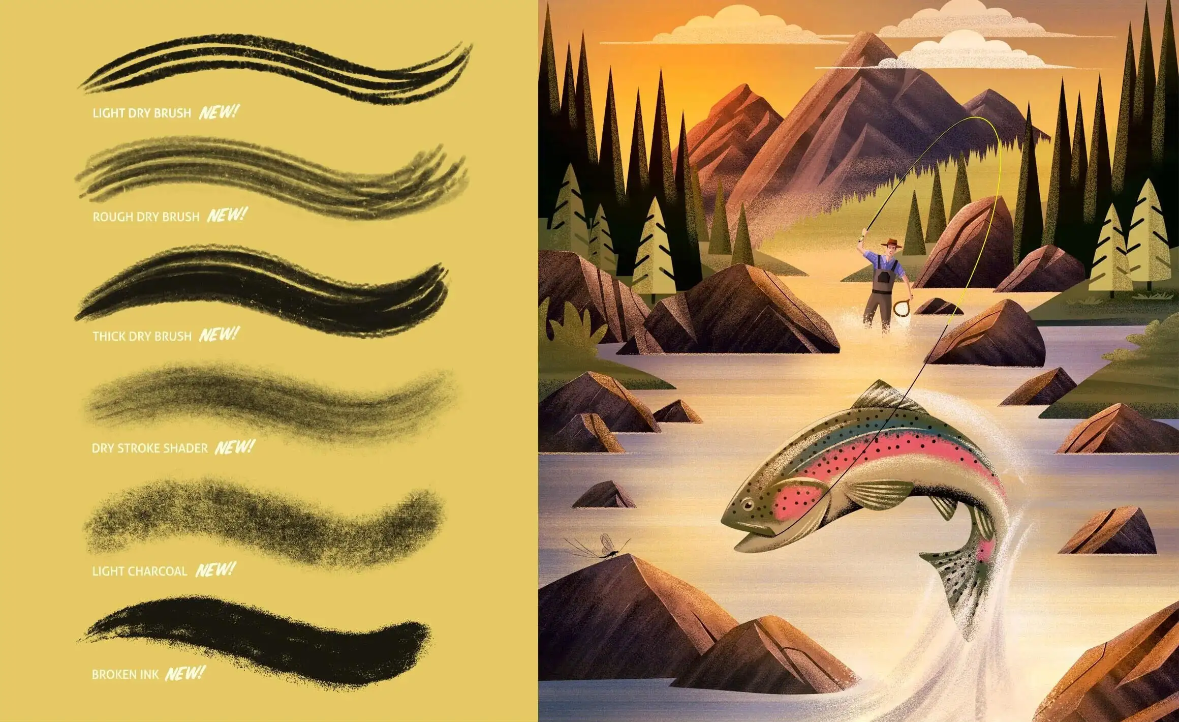 蜡笔木炭效果Procreate笔刷