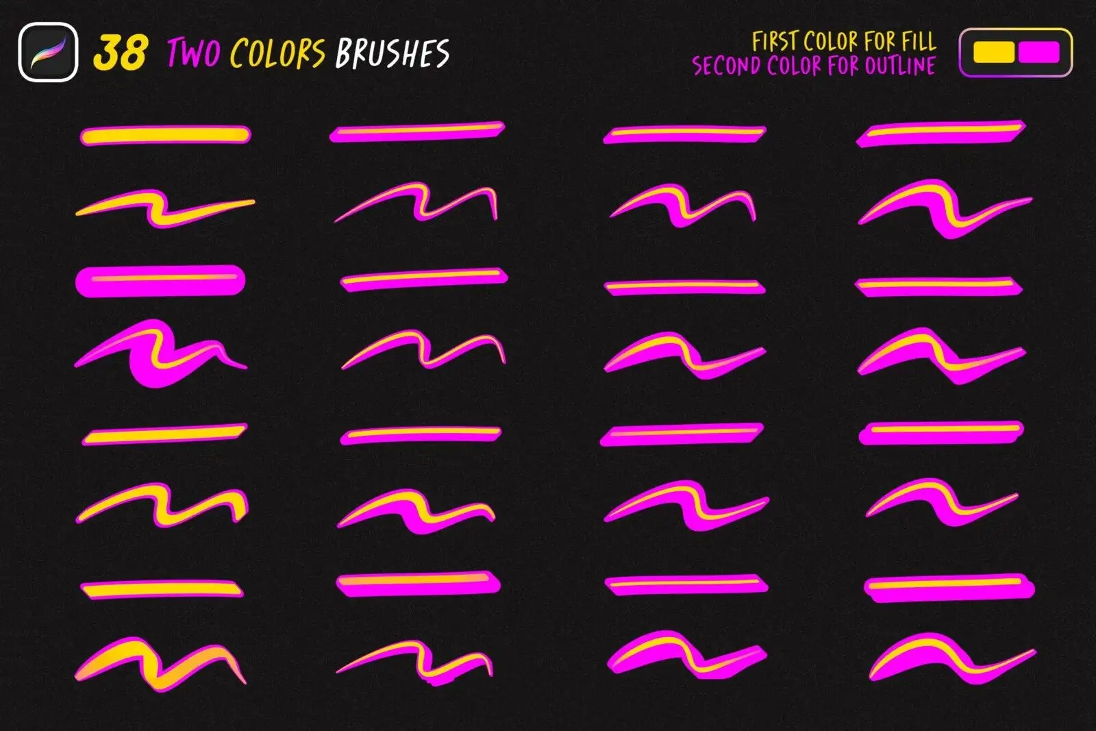 趣味手绘涂鸦手写标记Procreate笔刷