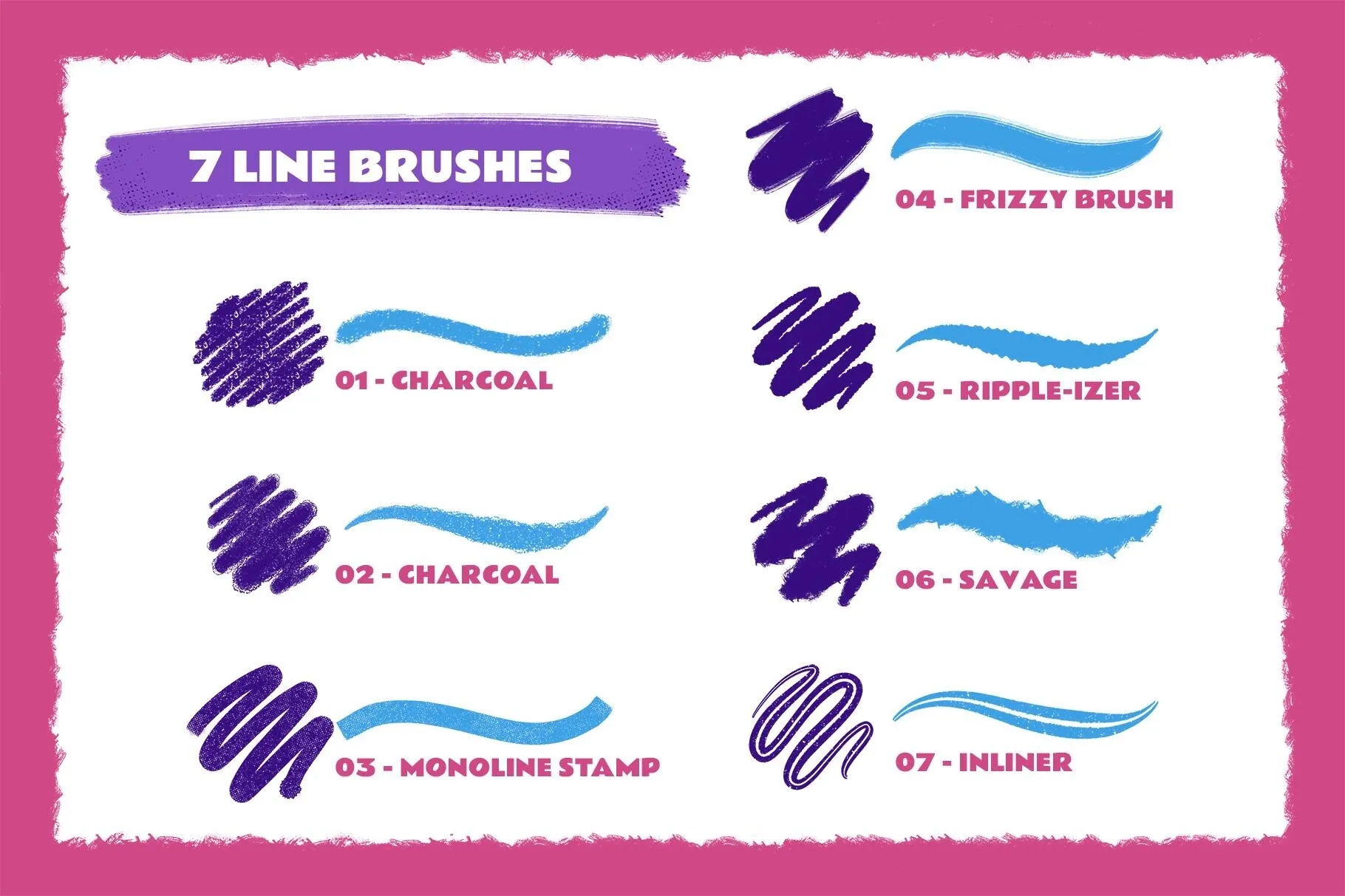 高质量做旧艺术触感粗糙边缘颗粒感纹理Procreate笔刷