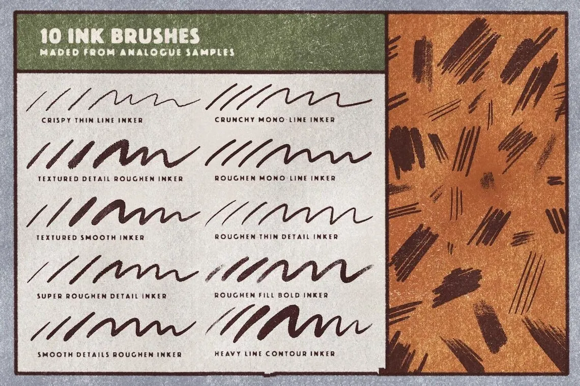 复古美式漫画半调肌理Procreate笔刷绘画套装