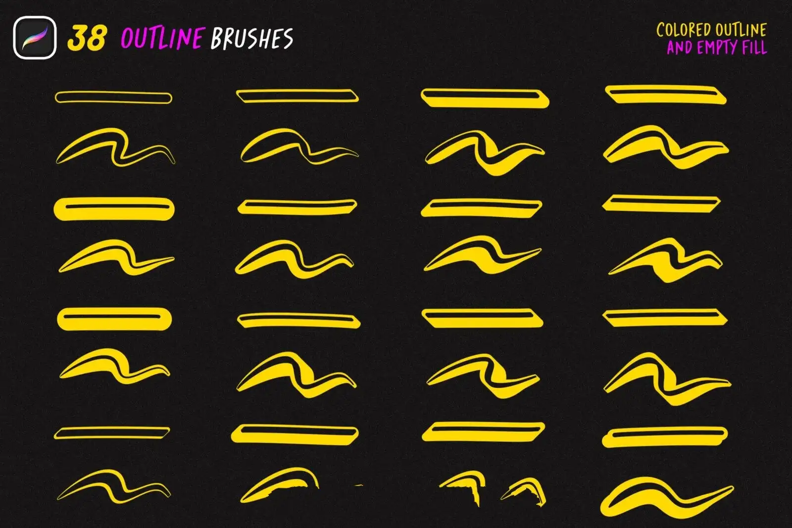 趣味手绘涂鸦手写标记Procreate笔刷