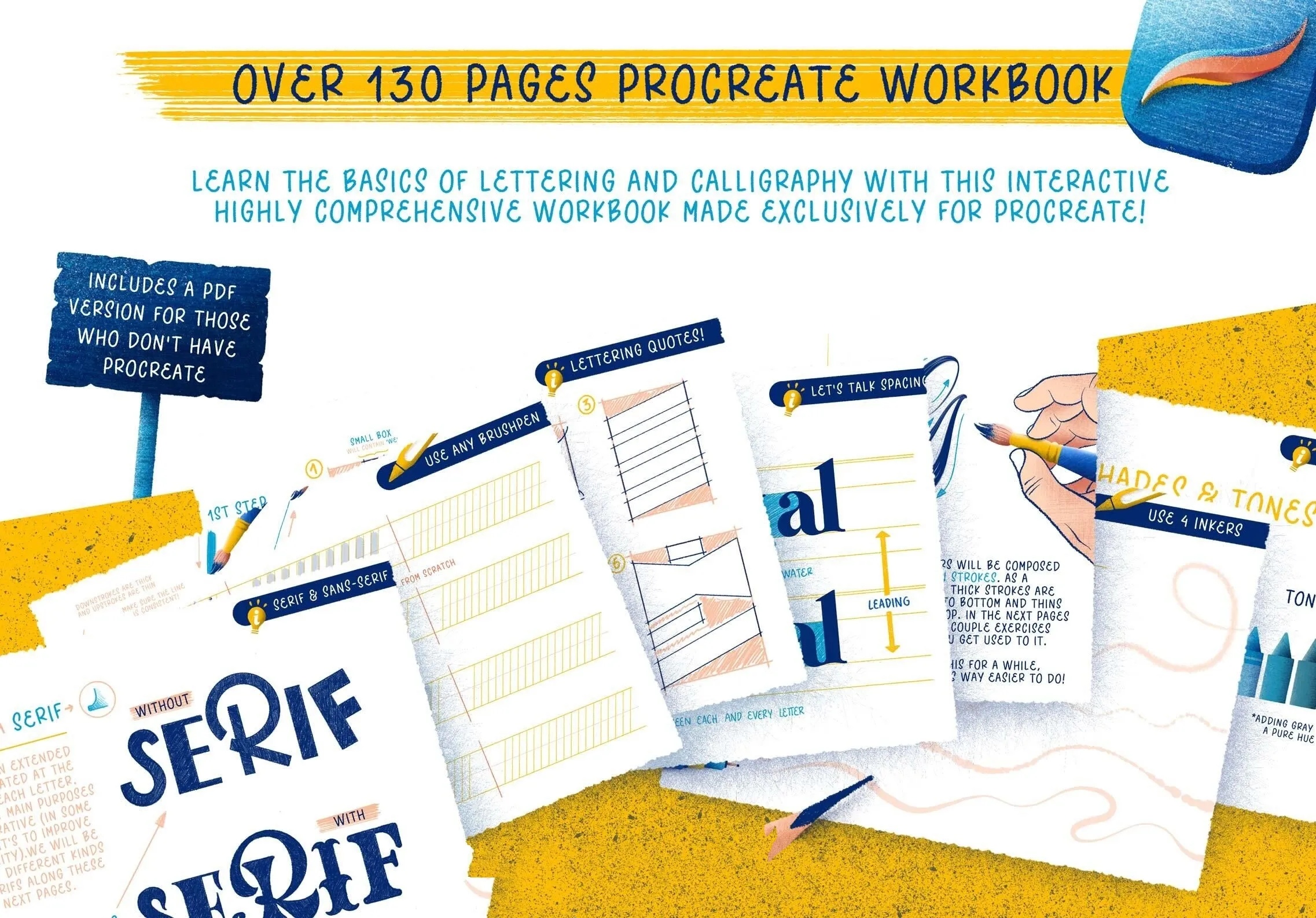 高质量铅笔毛笔钢笔粉笔Procreate笔刷