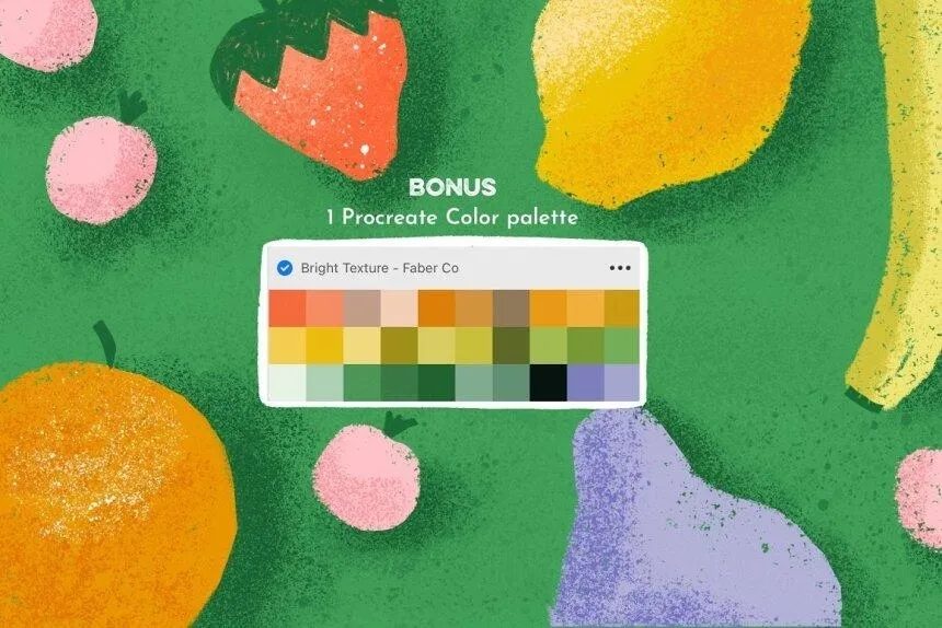 高质量水彩画水粉画砂砾噪点纹理Procreate笔刷