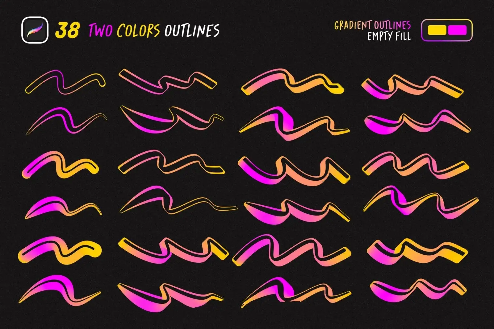 趣味手绘涂鸦手写标记Procreate笔刷