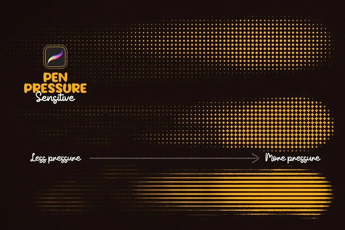 潮流复古半色调做旧肮脏纹理笔刷procreate笔刷