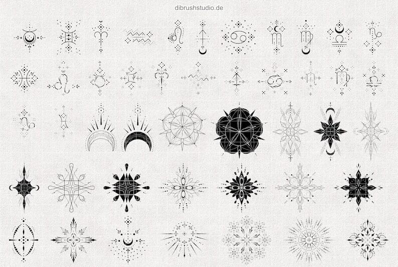 神秘星座插画图章Procreate笔刷