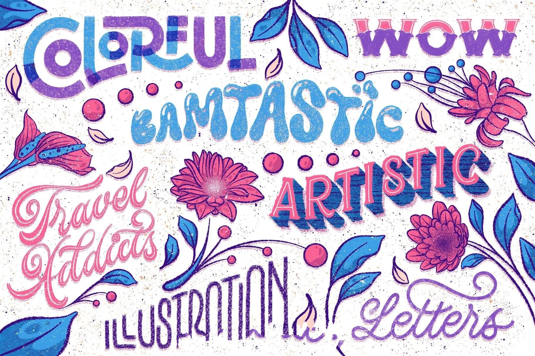 高质量做旧艺术触感粗糙边缘颗粒感纹理Procreate笔刷