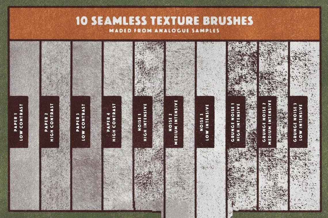 复古美式漫画半调肌理Procreate笔刷绘画套装