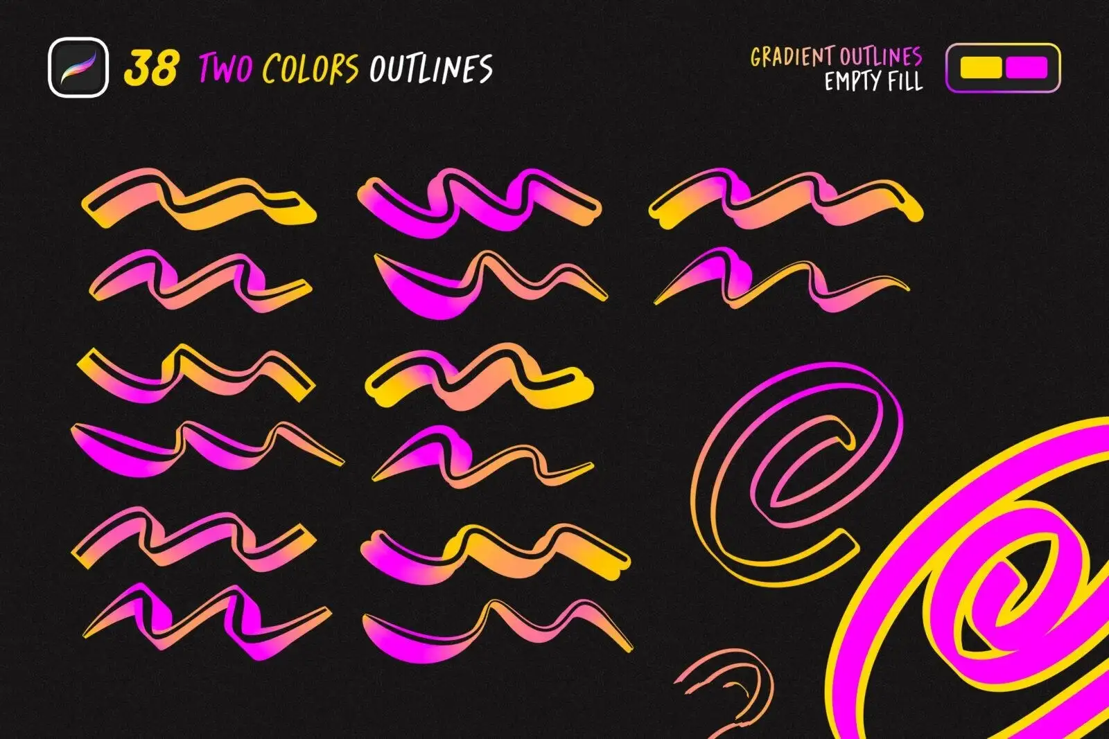 趣味手绘涂鸦手写标记Procreate笔刷