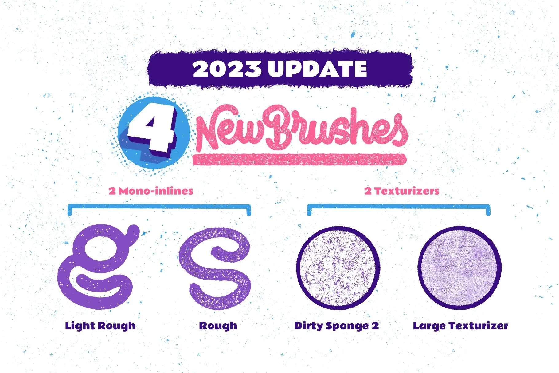 高质量做旧艺术触感粗糙边缘颗粒感纹理Procreate笔刷