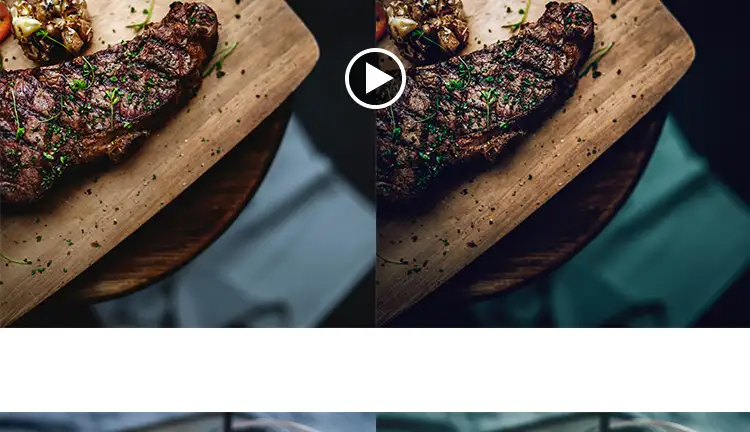 西餐美食静物预设产品摄影视频调色LR/PS/PR/LUT手机滤镜后期插件