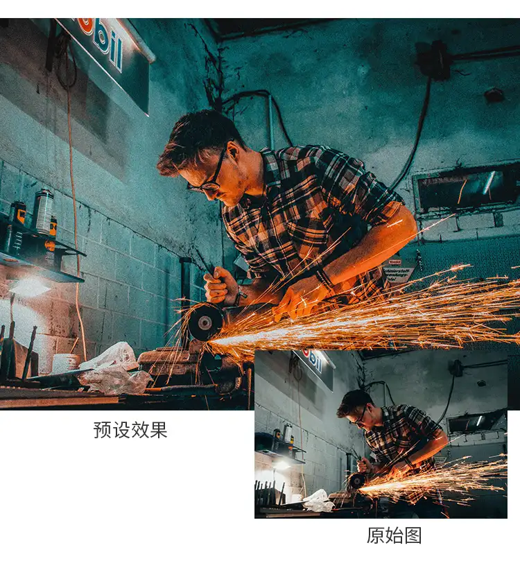 lightroom城市蓝橙街拍夜景人像滤镜摄影后期手机lr预设ps调色