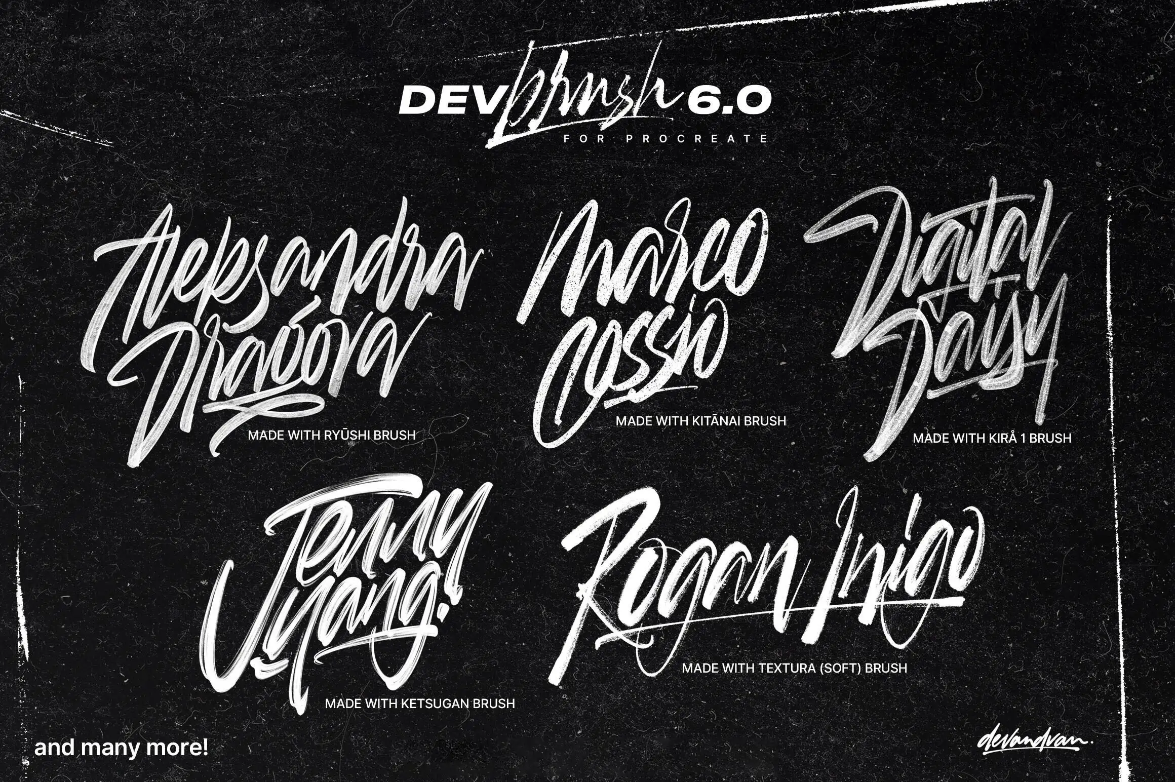 高端ANYU马克笔刷手写肌理Procreate笔刷