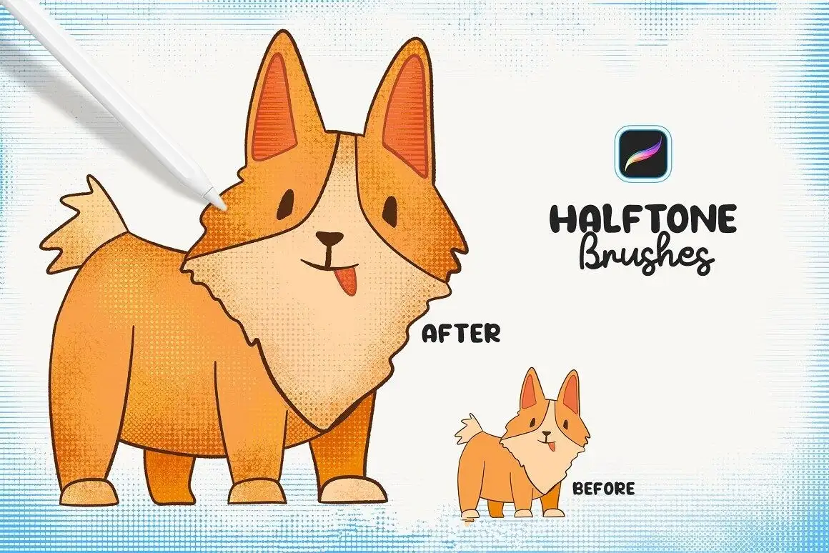 潮流复古半色调做旧肮脏纹理笔刷procreate笔刷