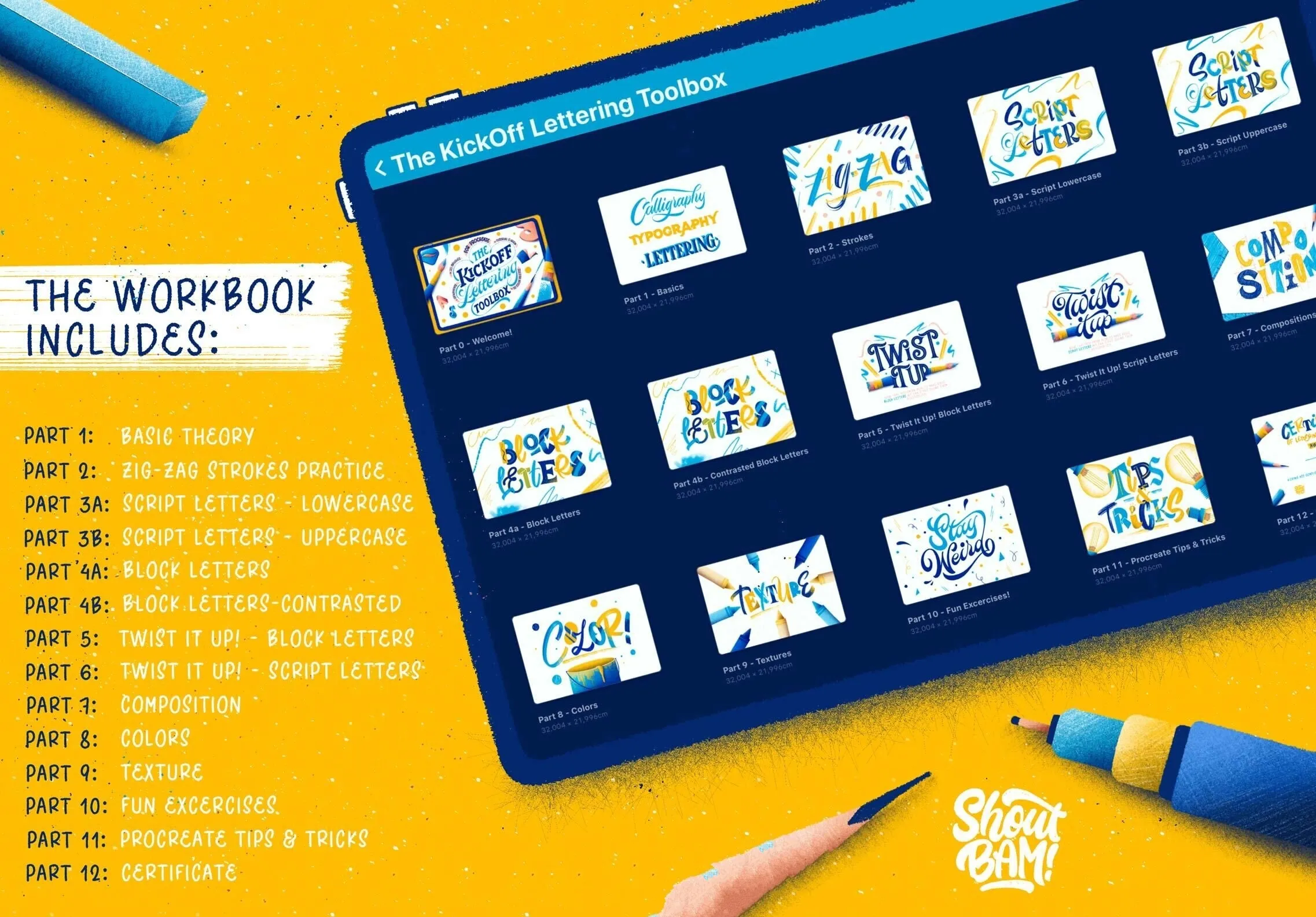 高质量铅笔毛笔钢笔粉笔Procreate笔刷