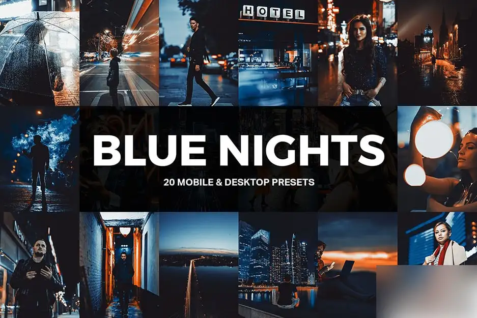 黑金城市夜景喜怒无常蓝橙色调摄影调色LUT预设