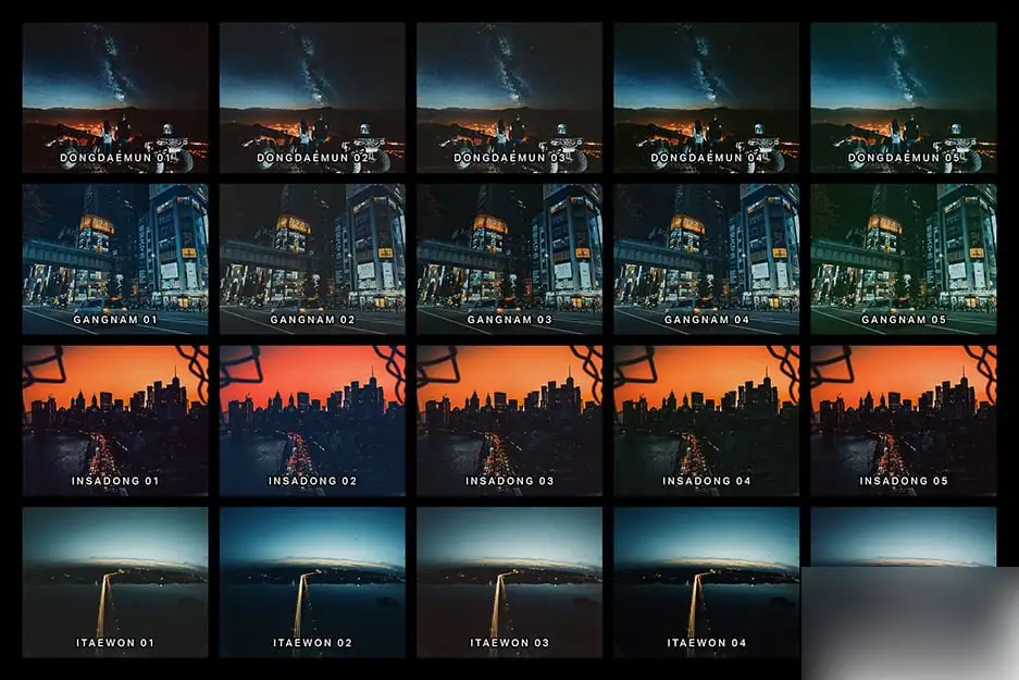 黑金城市夜景喜怒无常蓝橙色调摄影调色LUT预设