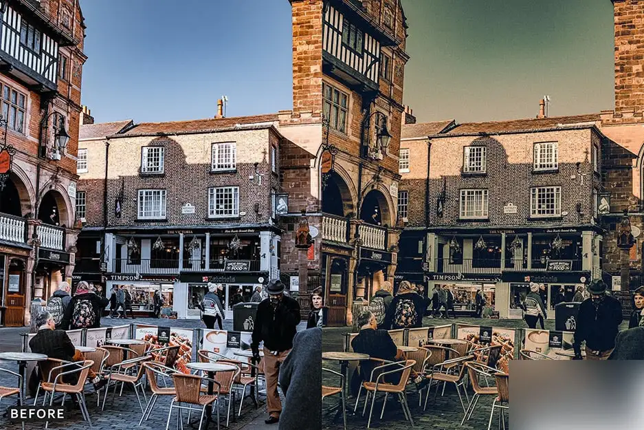 电影美学黑暗城市街头复古情怀摄影调色LR预设