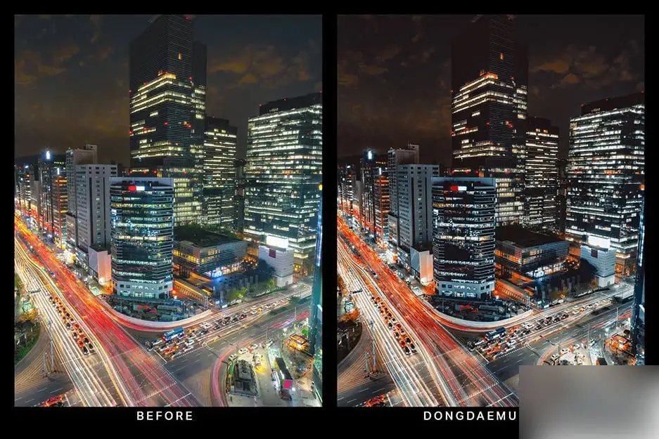 黑金城市夜景喜怒无常蓝橙色调摄影调色LUT预设