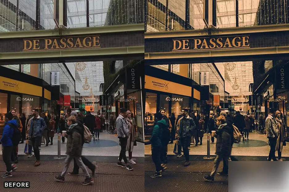 电影美学黑暗城市街头复古情怀摄影调色LR预设