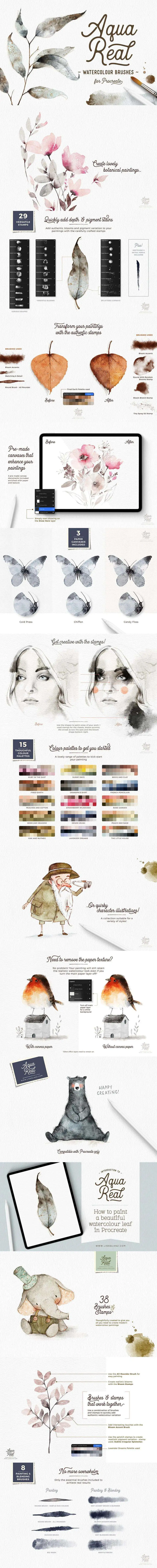 水彩纹理Procreate笔刷