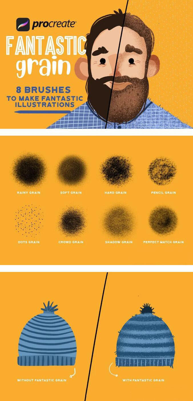 颗粒纹理质感procreate绘画笔刷